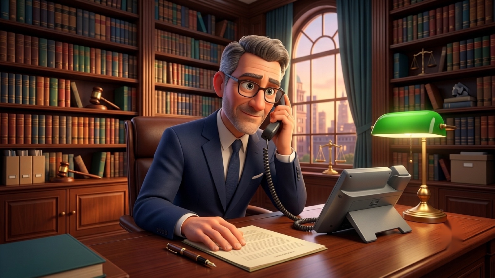 Law Firms using fvoip business VoIP phone service — front-desk staff answering a customer call