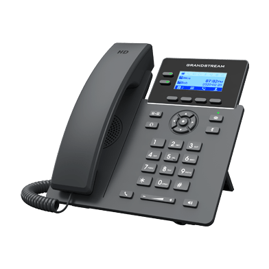 Grandstream GRP2602P entry-level IP desk phone — 4-line, 2.4" 132x48 backlit LCD display, PoE — front view