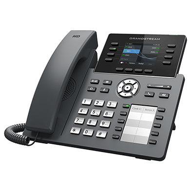 Grandstream GRP2634 executive IP desk phone — 12-line, 2.8" 320x240 color display, PoE, dual Gigabit ports, Wi-Fi, Bluetooth — front view