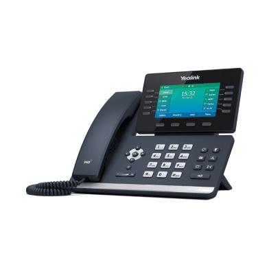 Yealink T54W executive IP desk phone — 16-line, 4.3" 480x272 color display, PoE, dual Gigabit ports, Wi-Fi, Bluetooth, USB — front view
