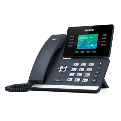 Yealink T58W executive IP desk phone — 16-line, 7" 1024x600 color touch display, PoE, dual Gigabit ports, Wi-Fi, Bluetooth, USB — front view